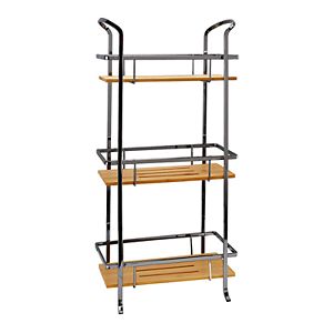 Laura Ashley Bamboo Shelf Black 3-Tier Spa Tower