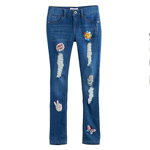 Girls 7-12 Freestyle Revolution Printed Patch Skinny Jeans