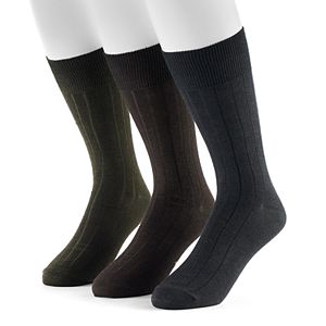 Men's Dockers 3-pack Classic Ribbed Crew Socks