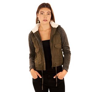 Juniors' Wallflower Sherpa Hood Utility Jacket