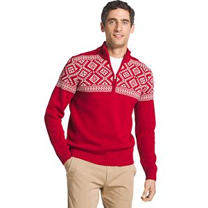 Men's IZOD Regular-Fit Fairisle Quarter-Zip Sweater