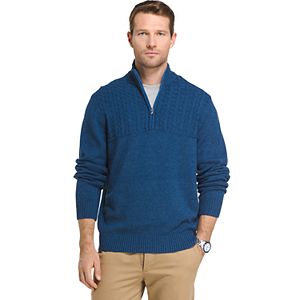 Men's IZOD Newport Regular-Fit Cable-Knit Quarter-Zip Pullover