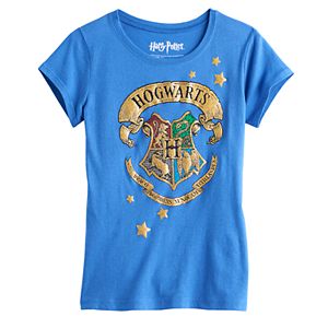 Girls 7-16 Harry Potter Hogwarts House Crest Glitter Graphic Tee