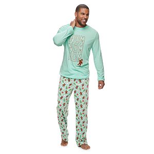 Men's Jammies For Your Families Holiday Cookies Top & Fleece Bottoms Pajama Set