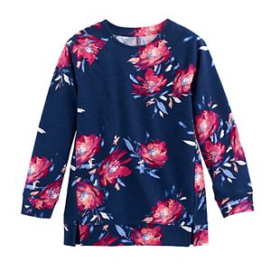 Girls 4-12 SONOMA Goods for Life™ Floral Long-Sleeve Raglan Tunic