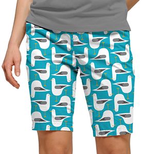 Women's Loudmouth Bird Print Bermuda Golf Shorts