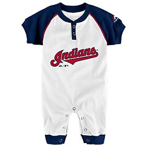 Baby Majestic Cleveland Indians Game Time Coverall