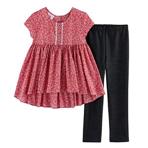 Girls 4-6x Marmellata Classics Print High-Low Top & Leggings Set