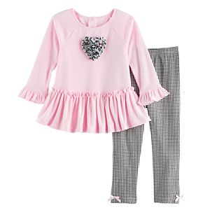 Girls 4-6x Marmellata Classics Ruffle Top & Gingham Leggings Set
