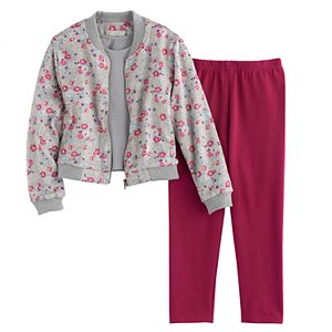 Girls 4-6x Marmellata Classics Floral Bomber, Tank & Leggings Set