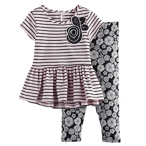 Girls 4-6x Marmellata Classics Striped Peplum-Hem Tunic & Leggings Set