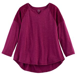 Girls 7-16 & Plus Size SO® Crochet Lace Shoulder Top