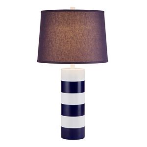 Catalina Lighting Navy & White Striped Table Lamp