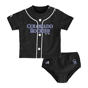 Baby Majestic Colorado Rockies Uniform Tee & Shorts Set