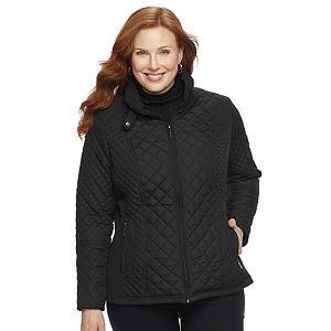 Plus Size Weathercast Quilted Midweight Moto Jacket