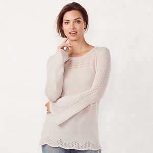 Women's LC Lauren Conrad Pointelle Crewneck Sweater