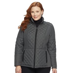 Plus Size Weathercast Quilted Midweight Side-Stretch Jacket