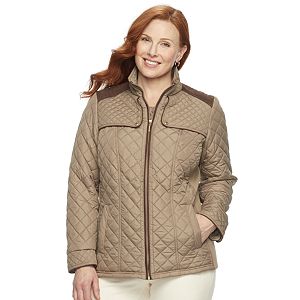 Plus Size Weathercast Quilted Side-Stretch Jacket