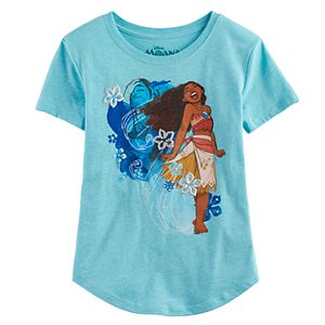 Disney's Moana Girls 7-16 Spirit Floral Glitter Graphic Tee
