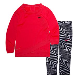 Baby Girl Nike Dri-FIT Graphic Sweatshirt & Leggings Set