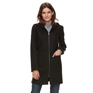 Women's TOWER by London Fog Hooded Wool Blend Coat