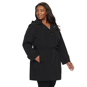 Plus Size TOWER by London Fog Hooded Raincoat