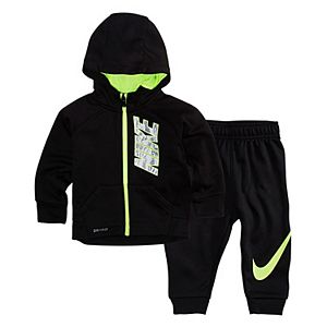 Baby Boy Nike Therma Zip Logo Hoodie & Pants Set