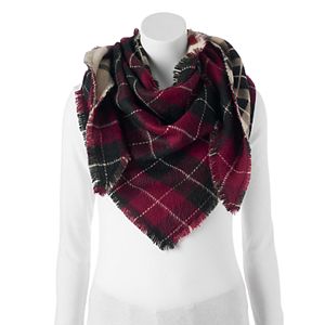 Candie's® Plaid & Hearts Patchwork Triangle Scarf