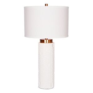 Catalina Lighting Embossed White Table Lamp