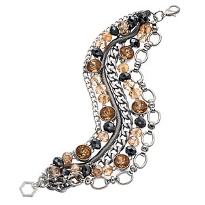 Simply Vera Vera Wang Beaded Two Tone Multi Strand Chain Bracelet