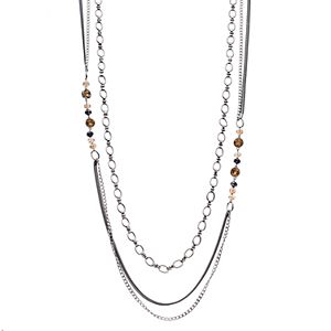 Simply Vera Vera Wang Beaded Two Tone Layered Chain Necklace