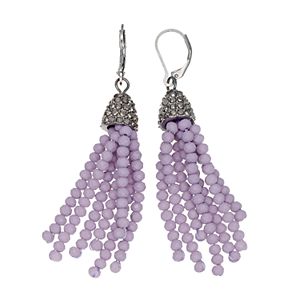 Simply Vera Vera Wang Nickel Free Purple Beaded Tassel Drop Earrings