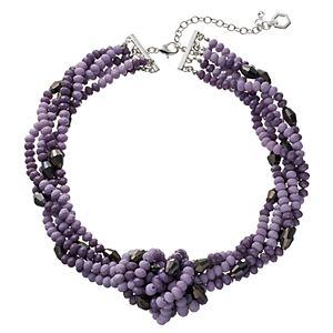 Simply Vera Vera Wang Purple Beaded & Knotted Torsade Necklace