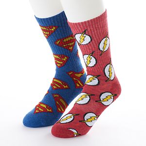 Men's DC Comics Superman & The Flash 2-Pack Athletic Crew Socks