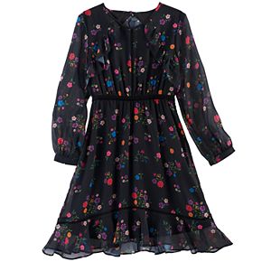 Disney D-Signed Coco Girls 7-16 Floral Print Ruffle Dress