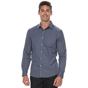 Men's Apt. 9® Slim-Fit Herringbone Stretch Button-Down Shirt