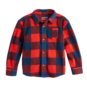 Baby Boy Jumping Beans® Microfleece Checked Button Down Shirt