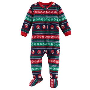 Baby Jammies For Your Families Snowman Fairisle Microfleece Footed Pajamas