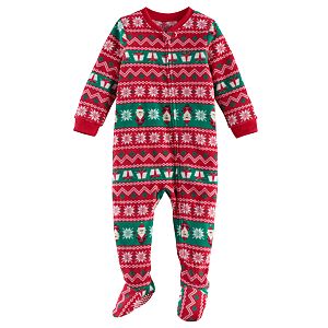 Baby Jammies For Your Families Santa Fairisle Microfleece Footed Pajamas