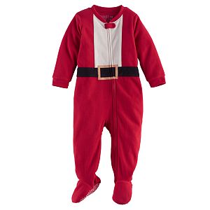 Baby Jammies For Your Families Santa Suit Microfleece Footed Pajamas
