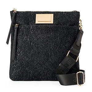 Juicy Couture Black Lace Flat Crossbody Bag
