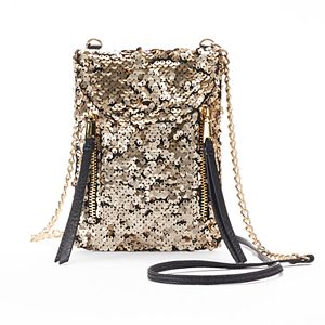 Juicy Couture Double Zipper Sequined Phone Crossbody Bag