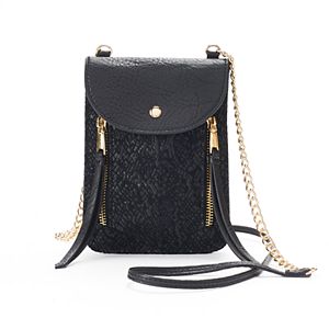 Juicy Couture Double Zipper Lace Phone Crossbody Bag