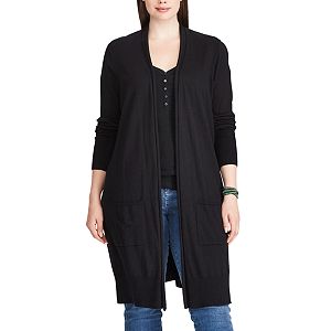 Plus Size Chaps Open-Front Long Sleeve Cardigan