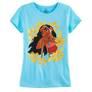 Disney's Moana Girls 7-16 Tropical Flowers Graphic Tee