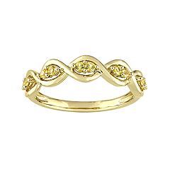 14k Gold Yellow Sapphire Wavy Ring by