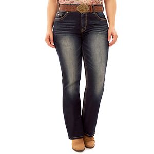 Juniors' Plus Size Wallflower Legendary Faded Bootcut Jeans