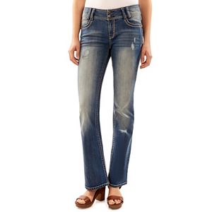 Juniors' Wallflower Luscious Curvy Flap Pocket Bootcut Jeans
