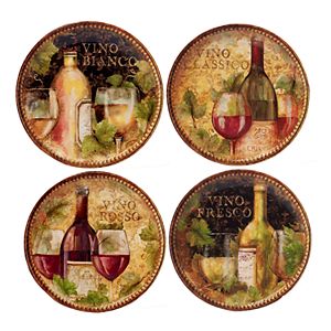 Certified International Gilded Wine 4-pc. Salad Plate Set
