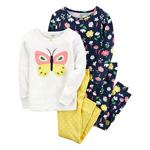Girls 4-14 Carter's Butterfly & Flowers 4-pc. Pajama Set